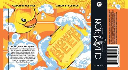Champion Shower Beer Label Art